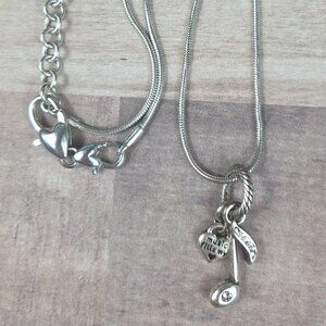 Brighton Silver Sing Along Music Charm Necklace